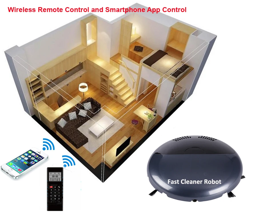 Смартфон WiFi приложение управления беспроводной пылесос робот с музыкальным проигрывателем, расписанием, автоматической перезарядкой, дистанционным управлением, анти-падение