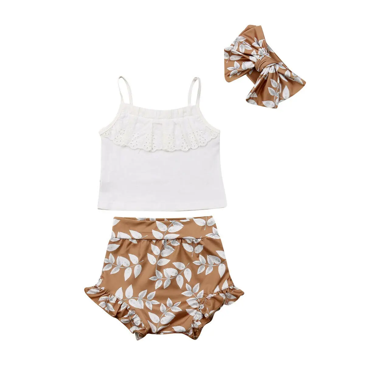 

Newborn Baby Girls Infant Clothes Lace Sling Tops Floral Short Pants Outfits Clothes Summer Girl Clothing