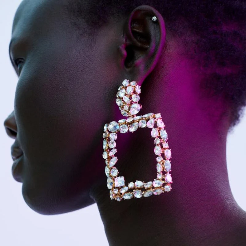 

Vintage ZA Indian Jewelry Square Drop Earrings For Women Dangle Shiny Christmas Gift Trendy Bohemian Boucle D'oreille Femme 2018
