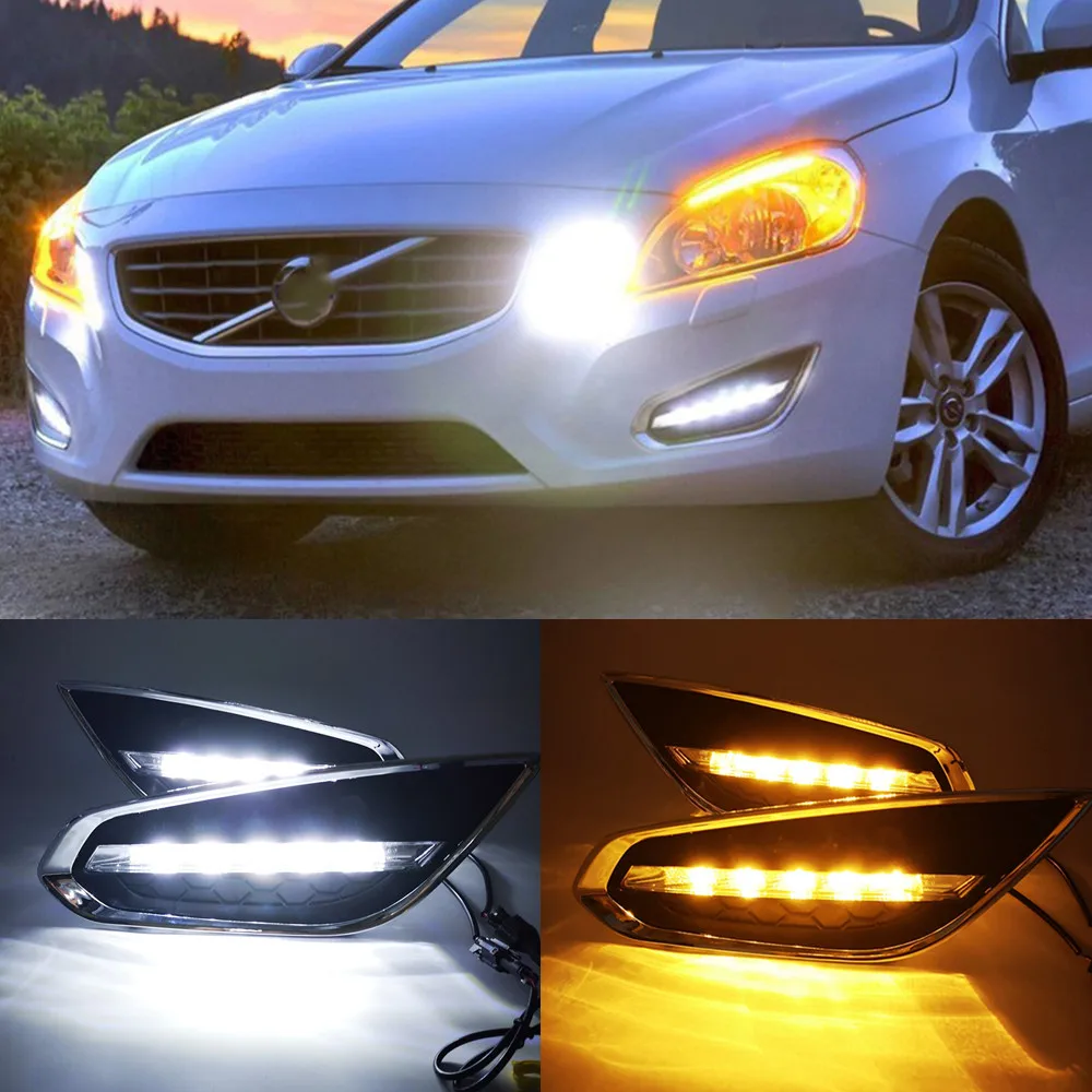 CSGJMY 1 комплект DRL для Volvo S60 2009 2010 2011 2012 2013 светодиодный Габаритные огни дневного