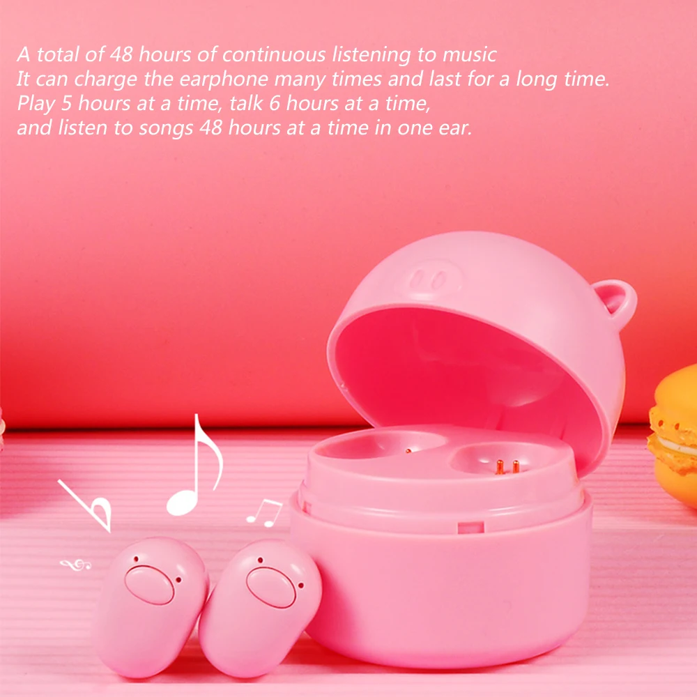 Сверхлегкие каваи Твин Gudetama Bluetooth наушники с маленькой Свинкой зарядная корзина беспроводные стерео супер бас музыкальные наушники гарнитура