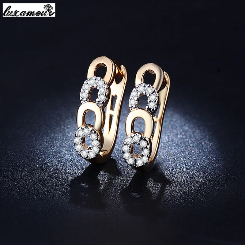 Серьги золотой круг женские круглый бижутерии AAA циркон кольцо серьги милые