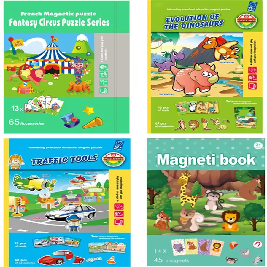 3D Dressup Магнитная книга для детей сменная головоломка Магнитная книга ребенок Обучающие Игрушки для раннего развития маленькая красная книга любовь подарок