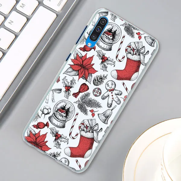 14 Счастливый новогоднее; рождественское Снежинка чехол КРЫШКА ДЛЯ samsung Galaxy A30 A40 A50 A70 A6 A8 плюс A7 A9 M30 чехол для телефона Coque - Цвет: 14