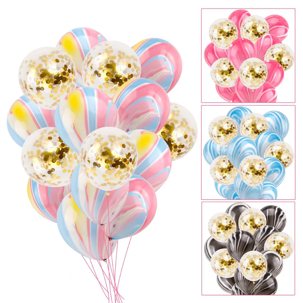 

15pcs Latex Wedding Confetti Balloon Agate Balloon Birthday Balloons Bouquet Party Decoration Backdrop Helium Balloons