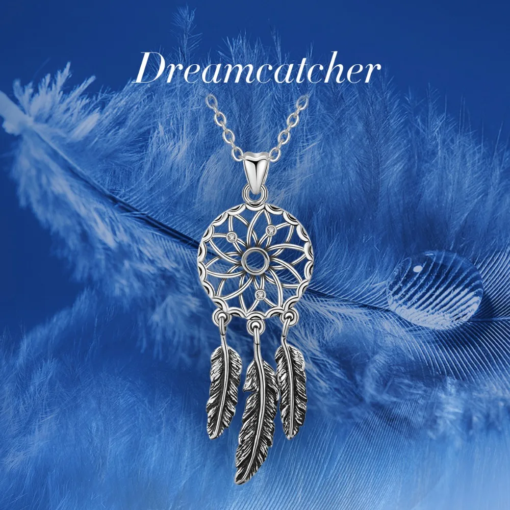 Кулон Ловец снов и перо из серебра 925 пробы для женщин |