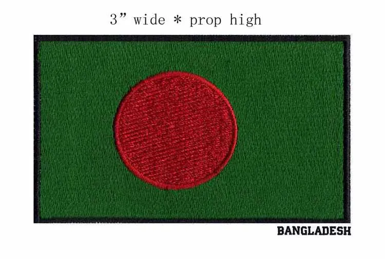 Bangladesh 14B 7,62 см в ширину, 1 шт., нашивка с флагом страны, нашивка в полоску, Вышитый Флаг ЕС, США, Ливана, тактические военные нашивки с железом, армейская аппликация - Цвет: Bangladesh 14B