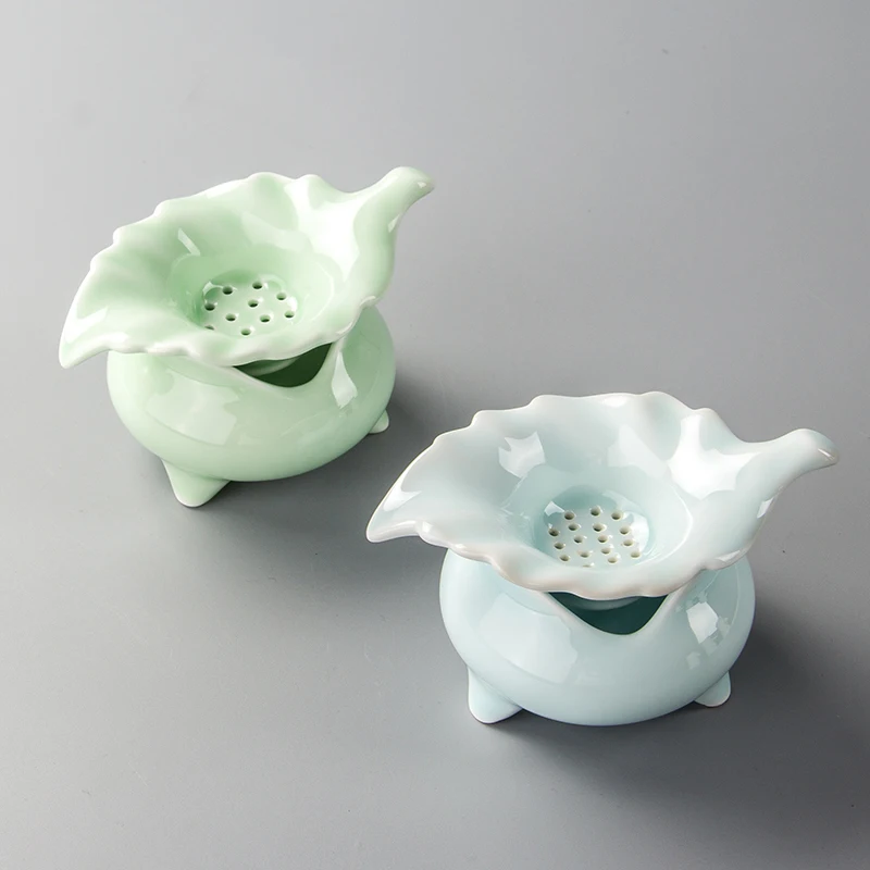 Чайный фильтр чайная чашка с листьями фарфоровый чайный набор кунг фу Celadon Infusor