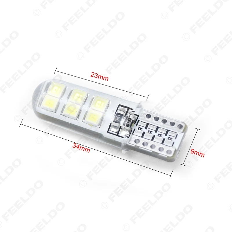 FEELDO 1 шт. автомобиль T10 194 168 W5W 2835 Чип 12SMD кварцевая Автомобильная светодиодный
