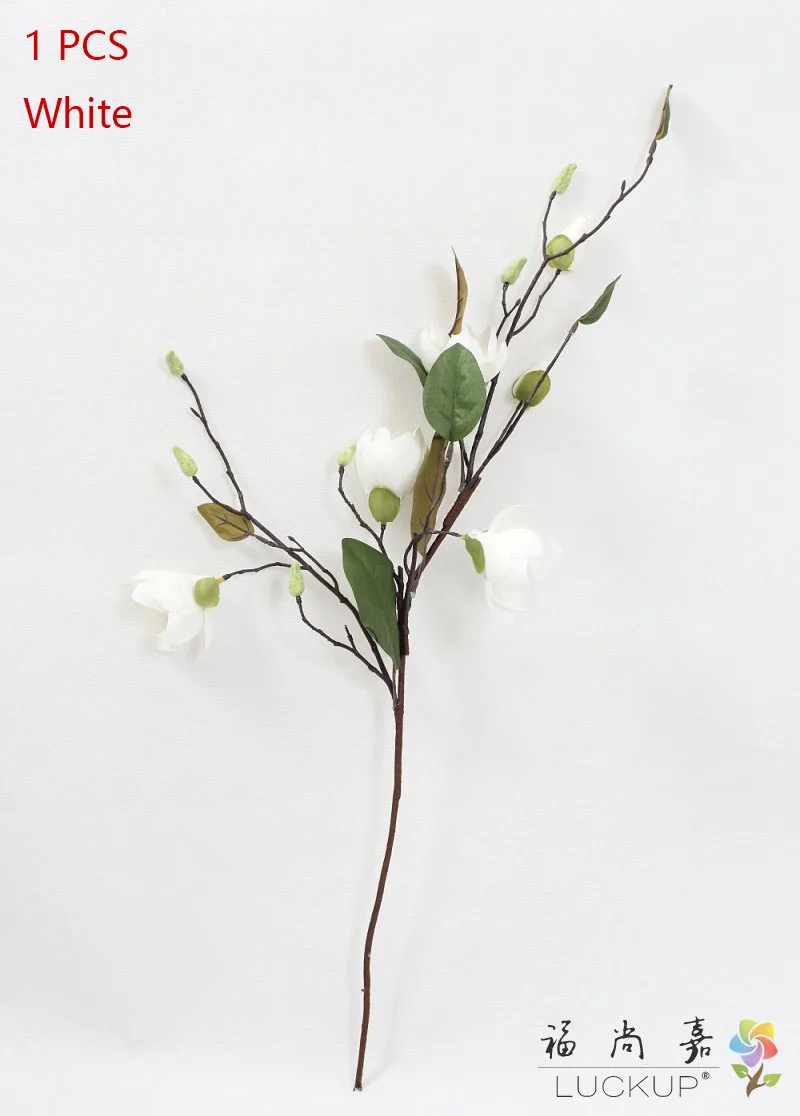 White 1 шт. 75 см красивый, из искусственных цветов шелк цветок Магнолия Обнаженная дома украшение для свадьбы подарок F530 - Цвет: White