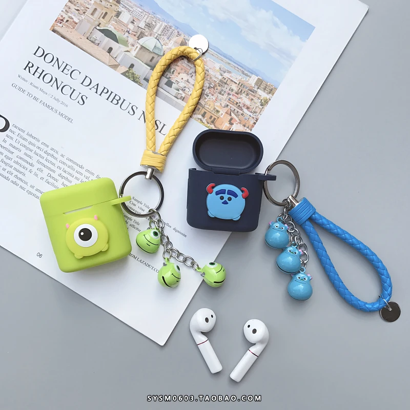 Мультяшная большая сумка для глаз для huawei Flypods/Freebuds2Pro наушники Мягкий силиконовый чехол, для оригинальных flypods защитный чехол с ремешком