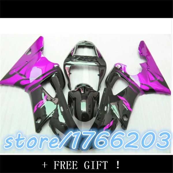 

Body For 98-99 YZF-R1 Pink black YZF 1000 R1 1998 1999 YZFR1 Pink black YZF1000 YZF R1 98 99 Fairing