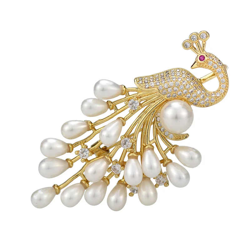 Tisvina роскошный павлин из натуральной пресноводный жемчуг броши для Для женщин