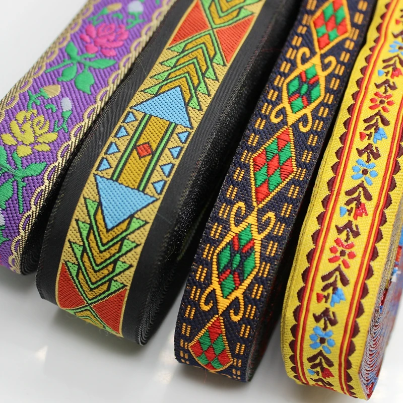 9 ярдов/партия вышитый этнический жаккардовый Плетеный тканый винтажный