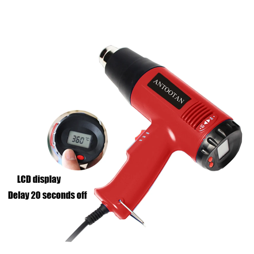 2000W 220V EU Plug тепловой пистолет промышленный воздушный терморегулятор ЖК дисплей
