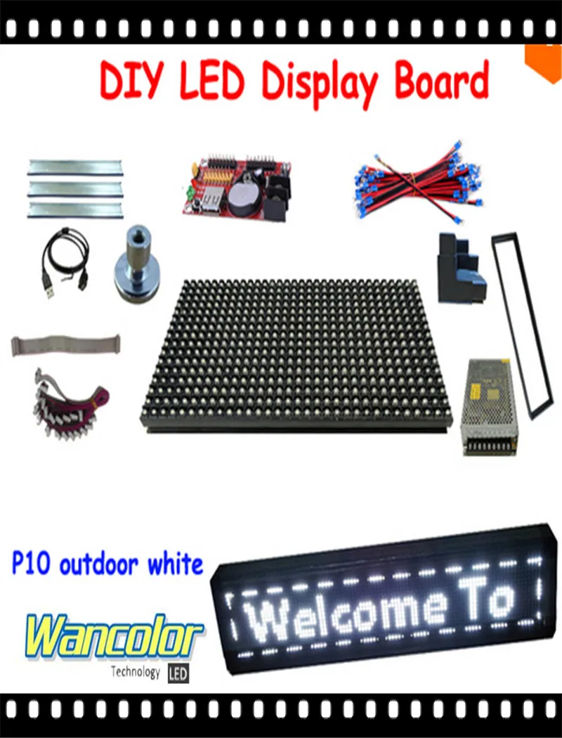 Бесплатная доставка DIY LED текстовый знак 20 шт p10 Открытый белый цвет светодиодный