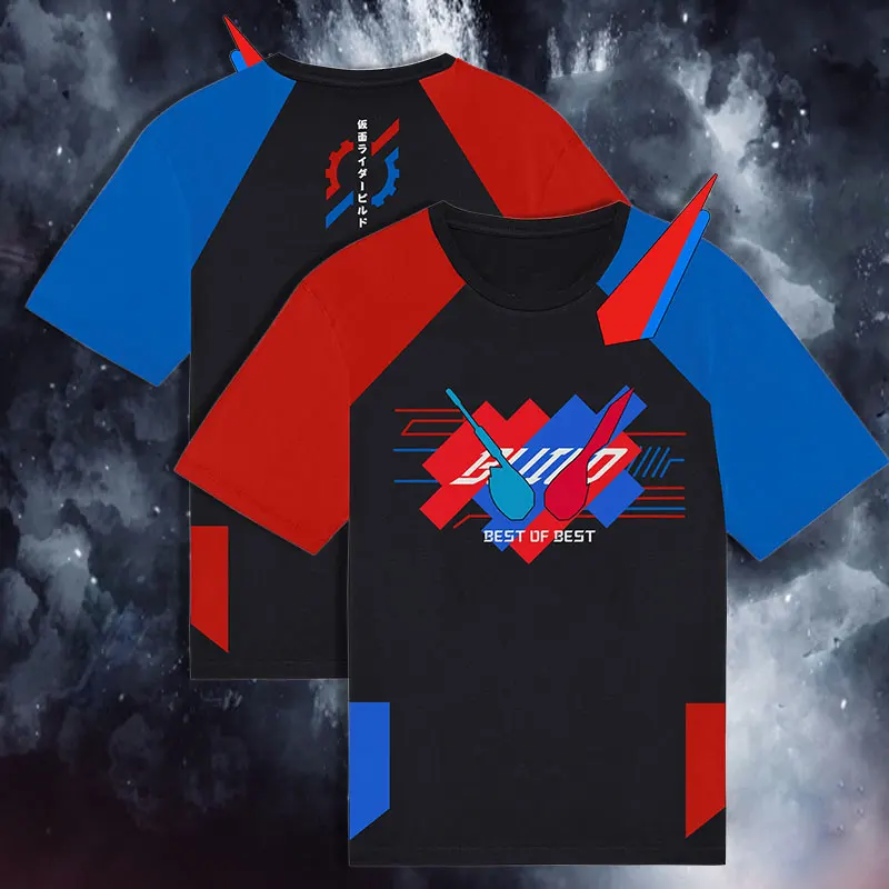 Аниме! Kamen Rider Build форменная футболка карнавальный костюм летний модный милый топ