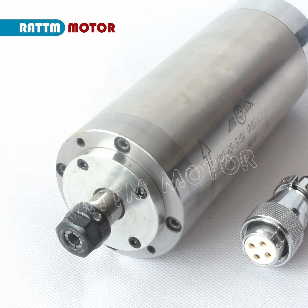 0.8KW / 800 Вт с водяным охлаждением двигатель шпинделя 220V ER11 24000 об/мин 65x158 мм