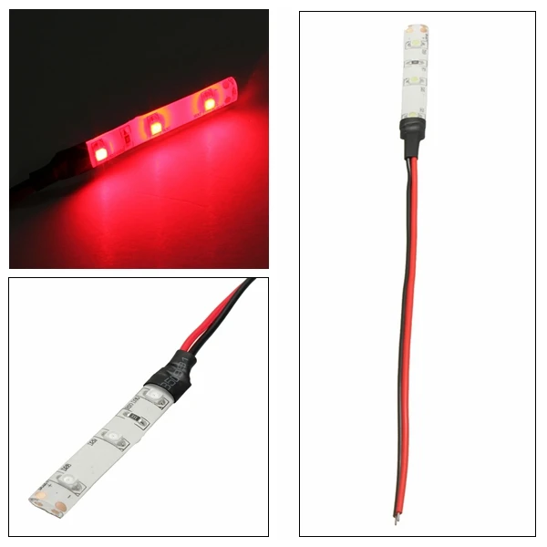 12 В 3 светодиодный 3528 SMD IP65 Водонепроницаемый светодиодный ленточный светильник, гибкая лампа для авто, мотоцикла, Стайлинг, универсальное украшение автомобиля, красочное