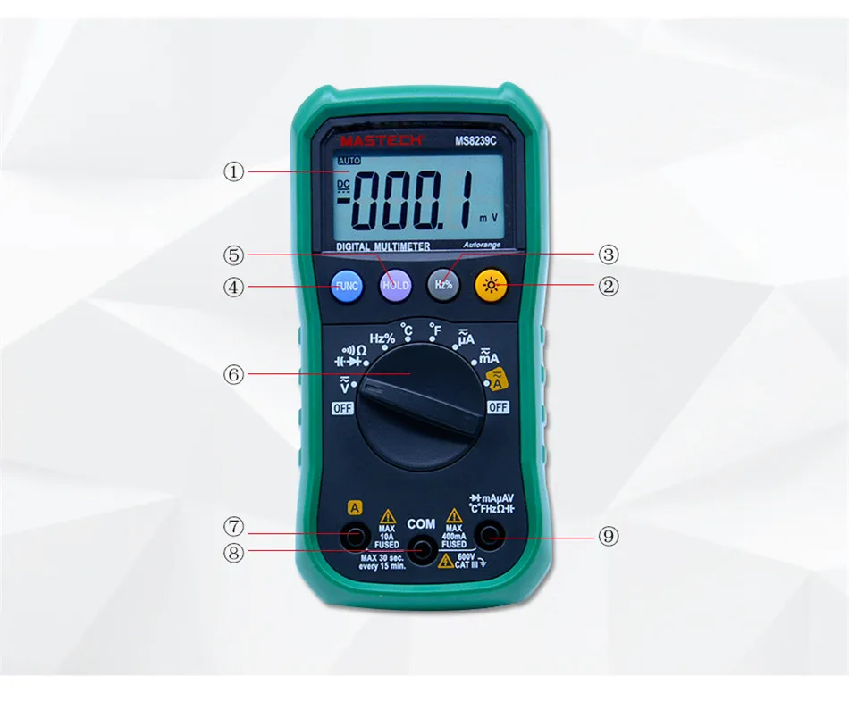 Цифровой Мультиметр MASTECH MS8239C AC DC Напряжение ток постоянной ёмкости
