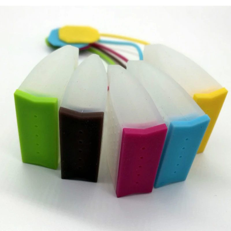 3 шт мультфильм мешок стиль силиконовый чай фильтр ПЕРФОРИРОВАННОЕ ситечко для