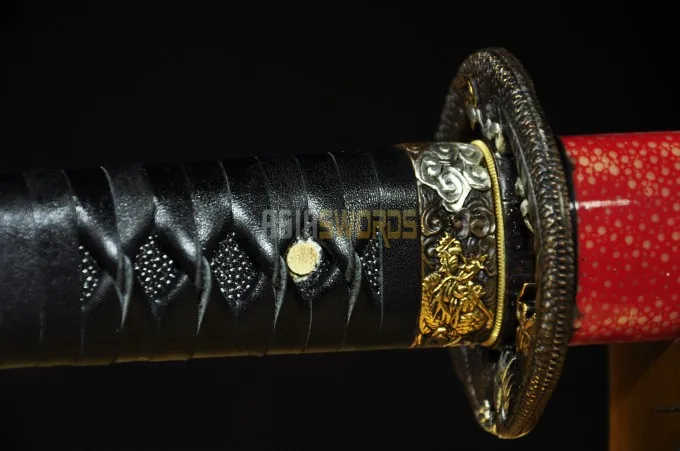 Бесплатная Sword Bag Верхнего Уровня Sharp Черный Кожаный Ручка Ручной T10 1095 Стали Глины