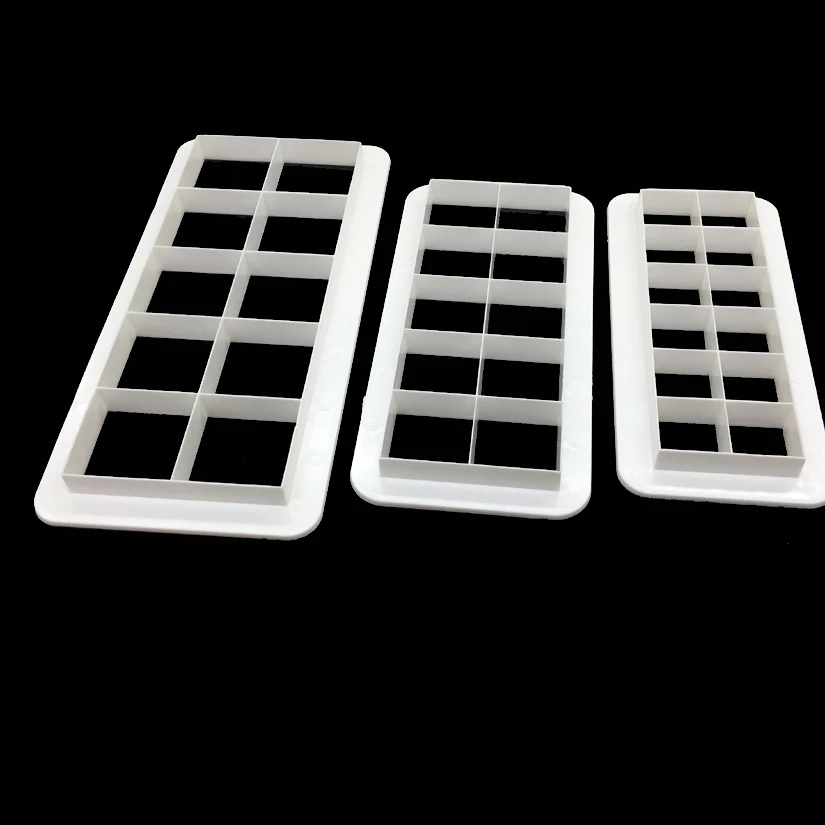 3 pcs/set Geometric Figure Plastic Cake Decorating Cutter Biscuit Cutters Square Shape Fondant Mold Tools | Дом и сад
