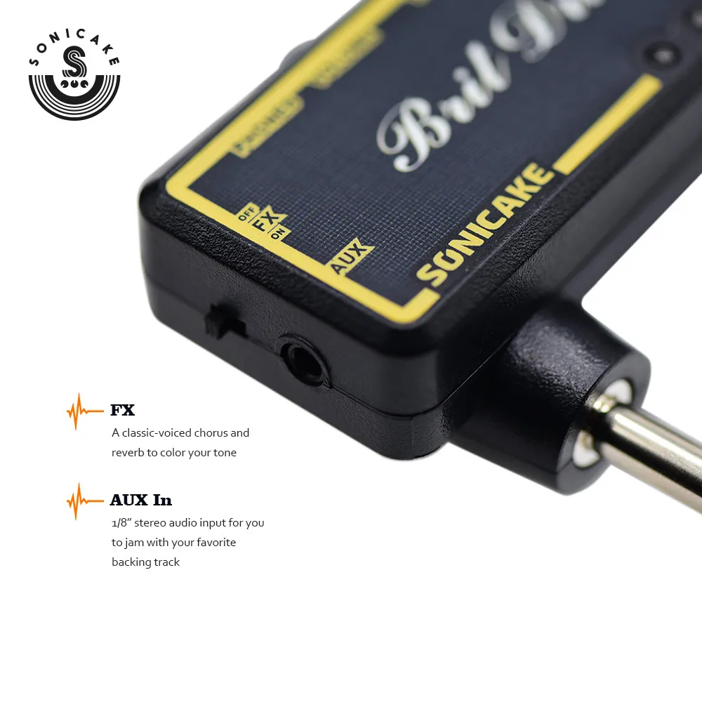 SONICAKE Amphonix Brit Drive профессиональная педаль эффектов Гитарные наушники для карманного усилителя мини-усилитель со встроенным овердрайвом
