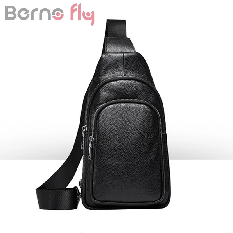 BERNO Fly 2018 Новая мужская сумка через плечо из натуральной кожи повседневная
