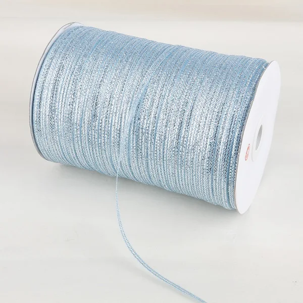 Blue 8 цветов) 20 ярдов/сумка 3 мм DIY ширина металлизированная Блестящая лента подарочная упаковка пояс Свадебная вечеринка Рождество украшение лента - Цвет: Blue