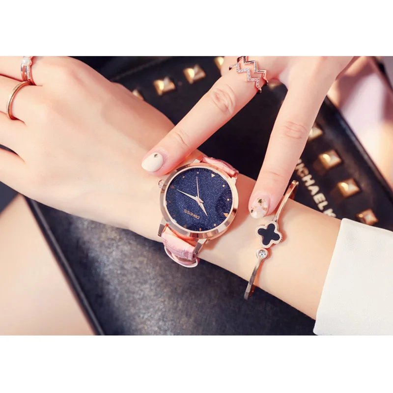 Модные женские часы повседневные кожаные Наручные роскошные брендовые Дамские