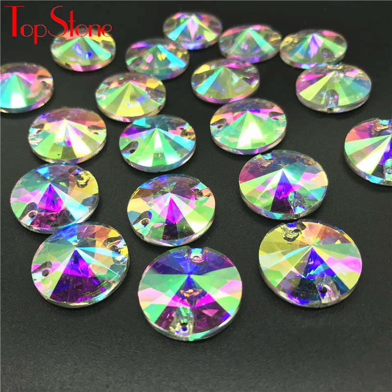 TopStone стакан Rivoli Стразы для шитья кристаллы AB рукоделия платье одежда ремесла
