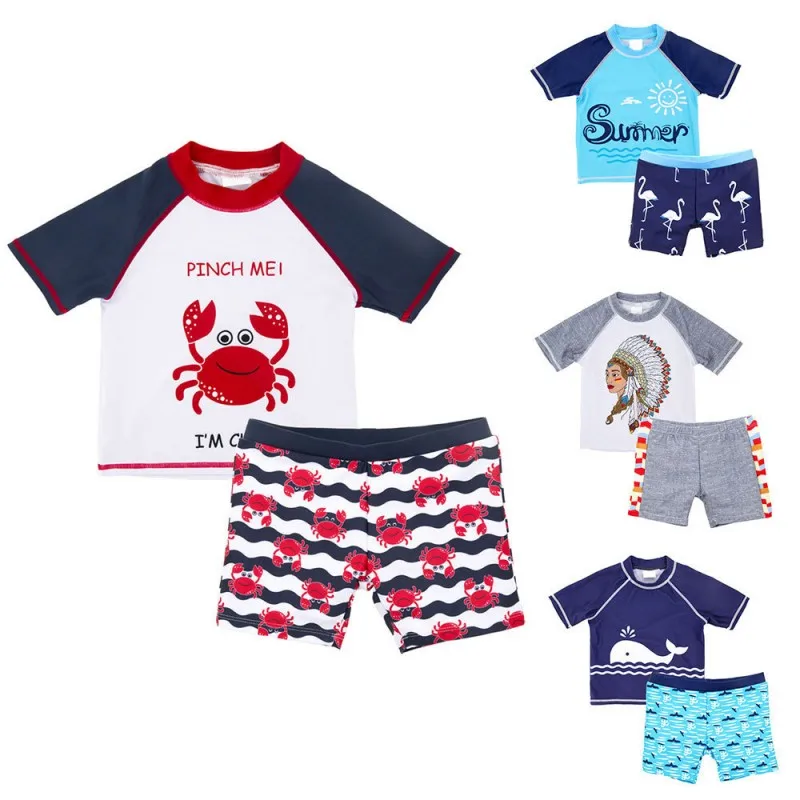 Для маленьких мальчиков купальник для малышей и детей постарше комплект детской