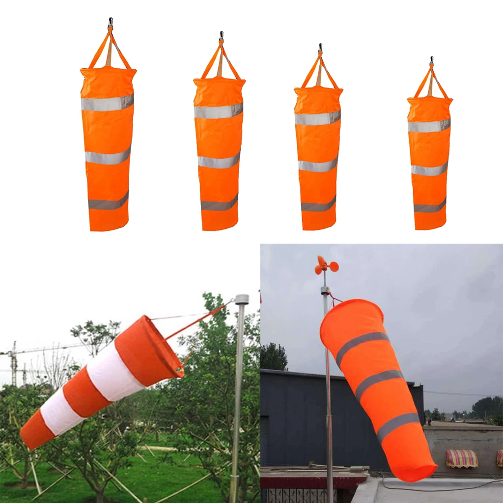 Airport Windsock Outdoor Wind Sock Bag Reflective Belt Grommet 60cm 80cm 100cm 150cm