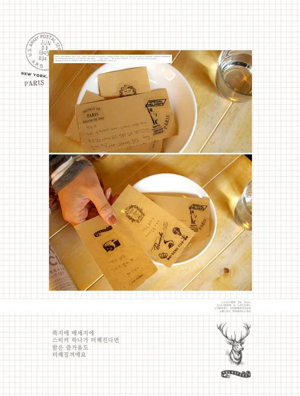 6pcs Korean stationery Vintage Stamp Pattern Tower Hot Air Balloon diary decoration Table Napkins American transparent stickers | Игрушки и