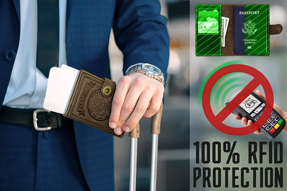 Натуральная кожа обложки для паспорта ID карты бумажник кожа RFID Блокировка США Паспорт эксклюзивный 3D тиснение