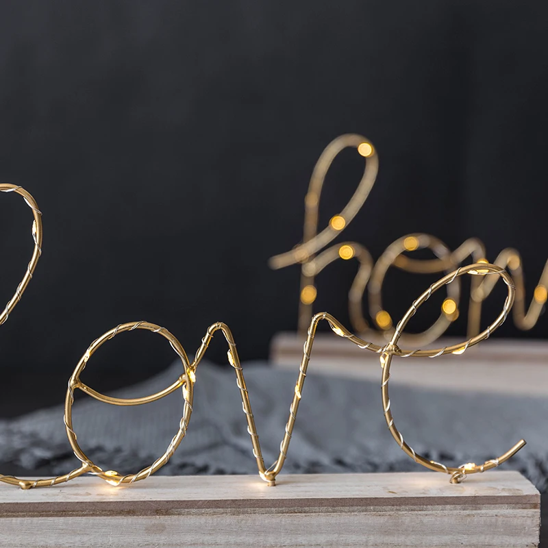 Скандинавский стиль Английский алфавит огни для дома и любви декоративные буквы