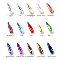 15 color 30100pcslot nails art rhinestone flat shape water drop colorful stones for 3d nail art decoration free shipping