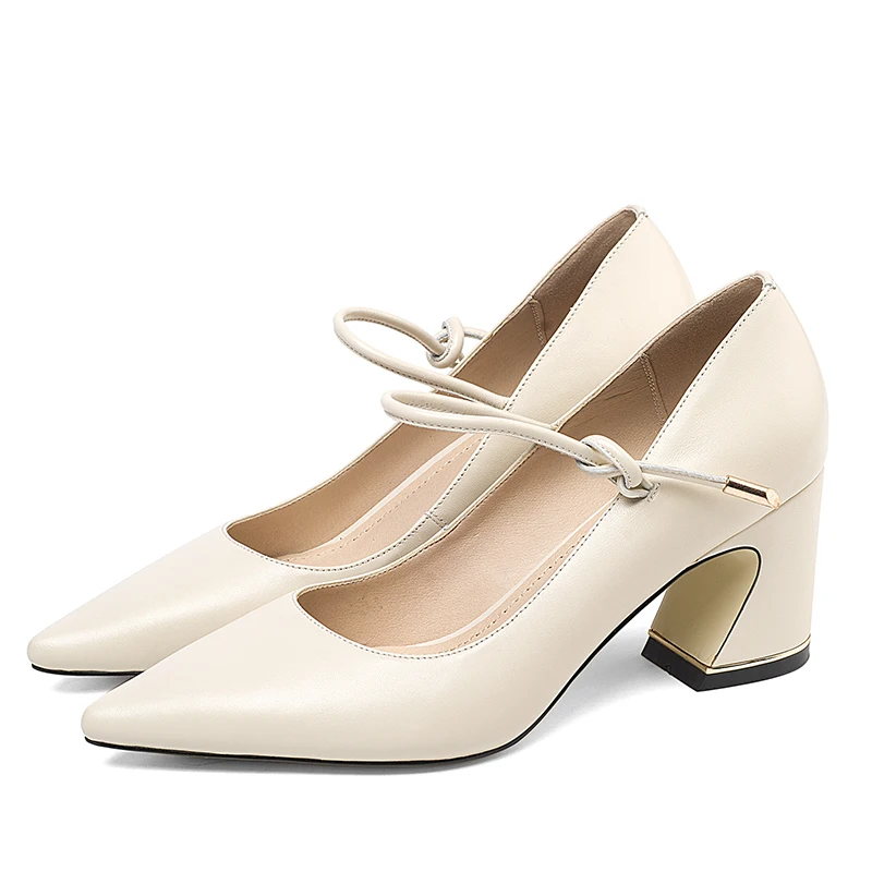 Туфли-лодочки женские из натуральной кожи с острым носком весна 2019 | Обувь