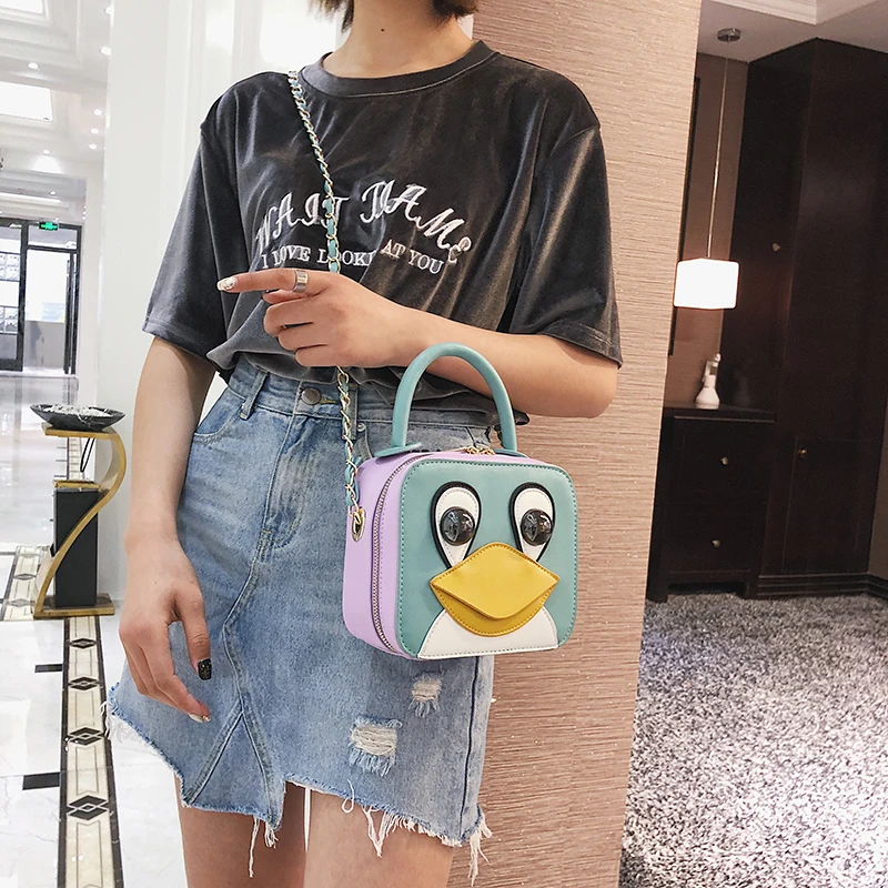 Симпатичные Fun мультфильм Дизайн коробка Стиль из искусственной кожи