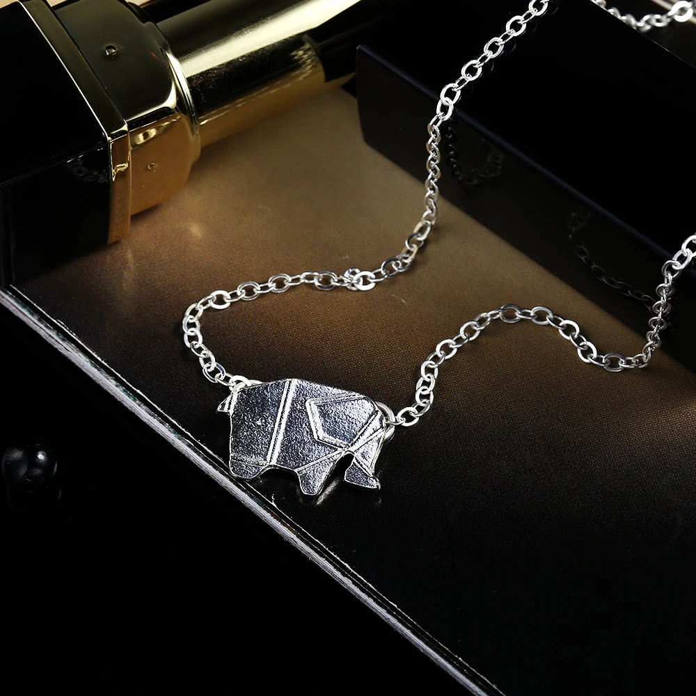 Модное ожерелье s оригами слон геометрическое лесной животное ювелирные изделия