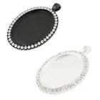 Подходит для 30*40 мм Овальные Кабошоны Стразы Камеястеклянная рамка Настройки ободка лоток пустой DIY аксессуары изготовление 3 шт.лот K05172