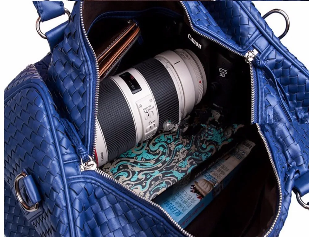 Модные Классические сумка из искусственной кожи ручной тканые мужские и женские