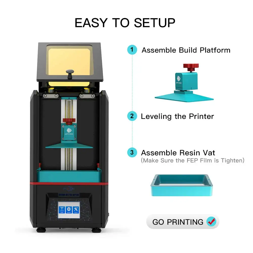 ANYCUBIC Фотон 3d принтер с сенсорным экраном смола полноцветный SLA/lcd UV LED конечный