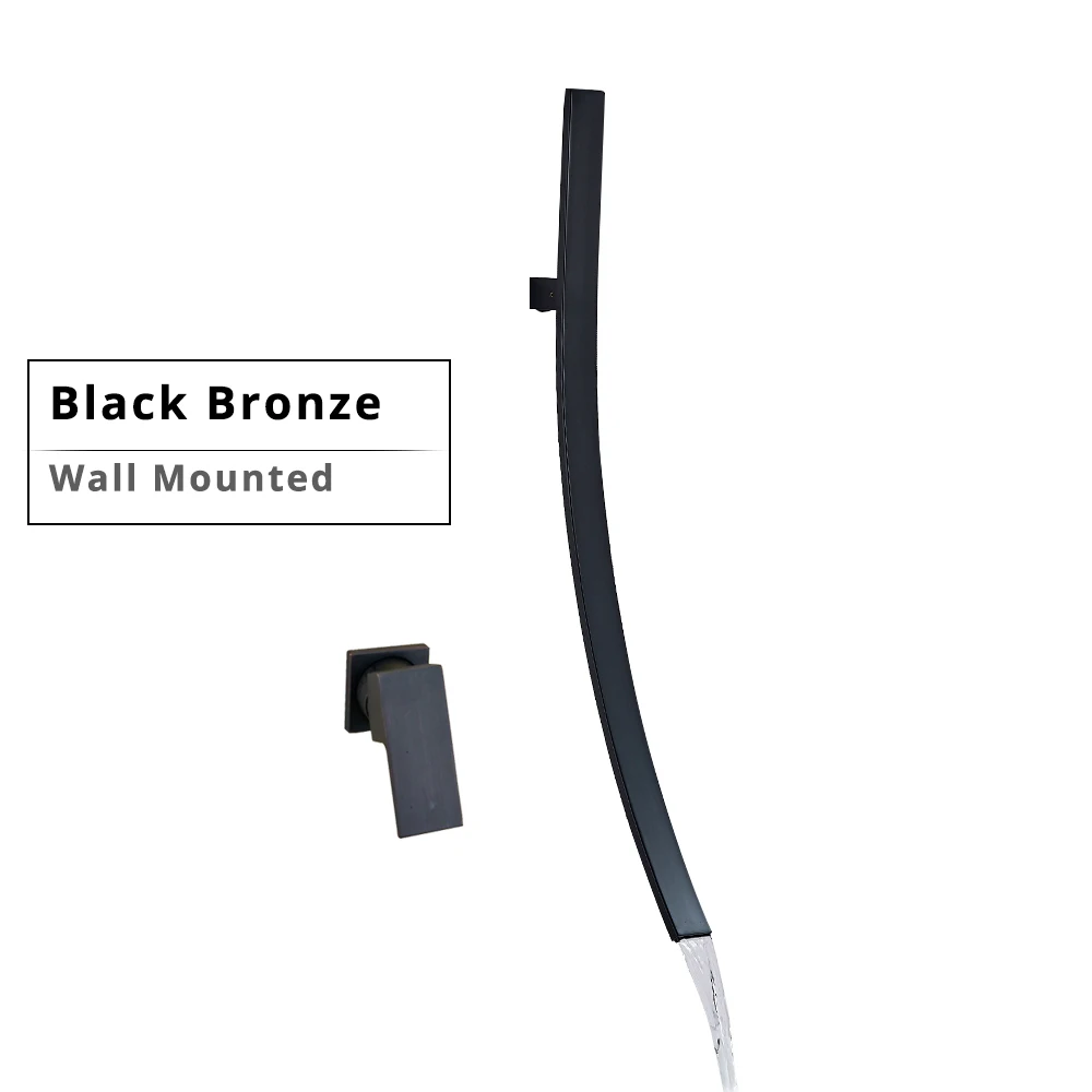 Wall Black Bronze 70 см смеситель для раковины кран настенный смеситель кран с одной ручкой черный Бронзовый Смеситель кран скрытый умывальник Torneira - Цвет: Wall Black Bronze