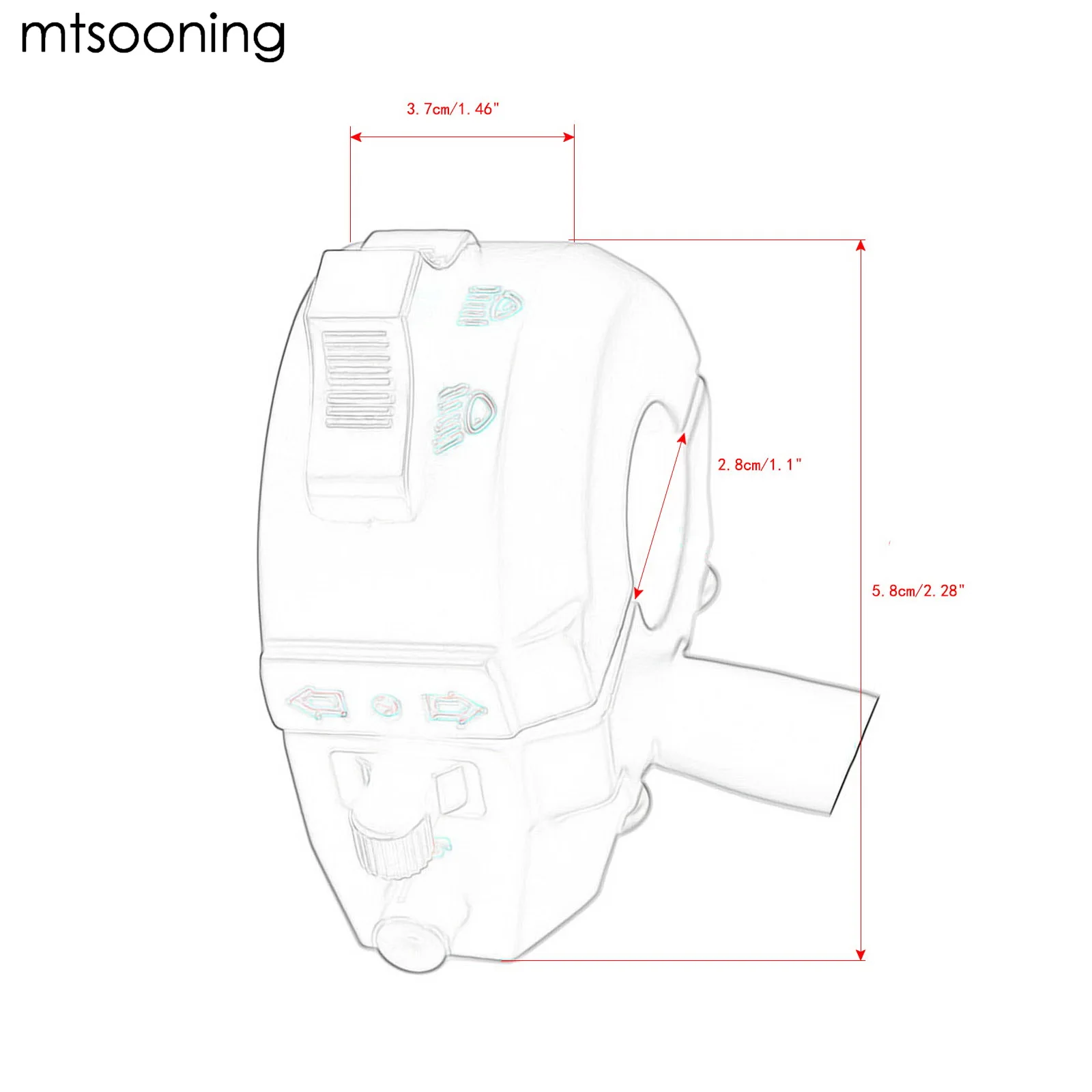 Алюминиевый мотоциклетный выключатель mtsooning 7/8 дюйма 22 мм хромированный сигнал