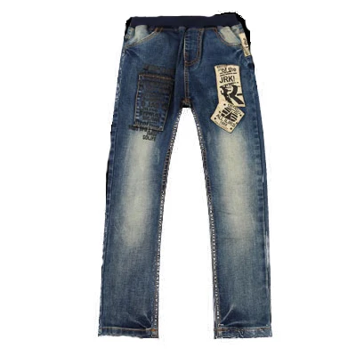 Новые модные джинсы для мальчиков с буквенным принтом весна-осень 2018 хорошее