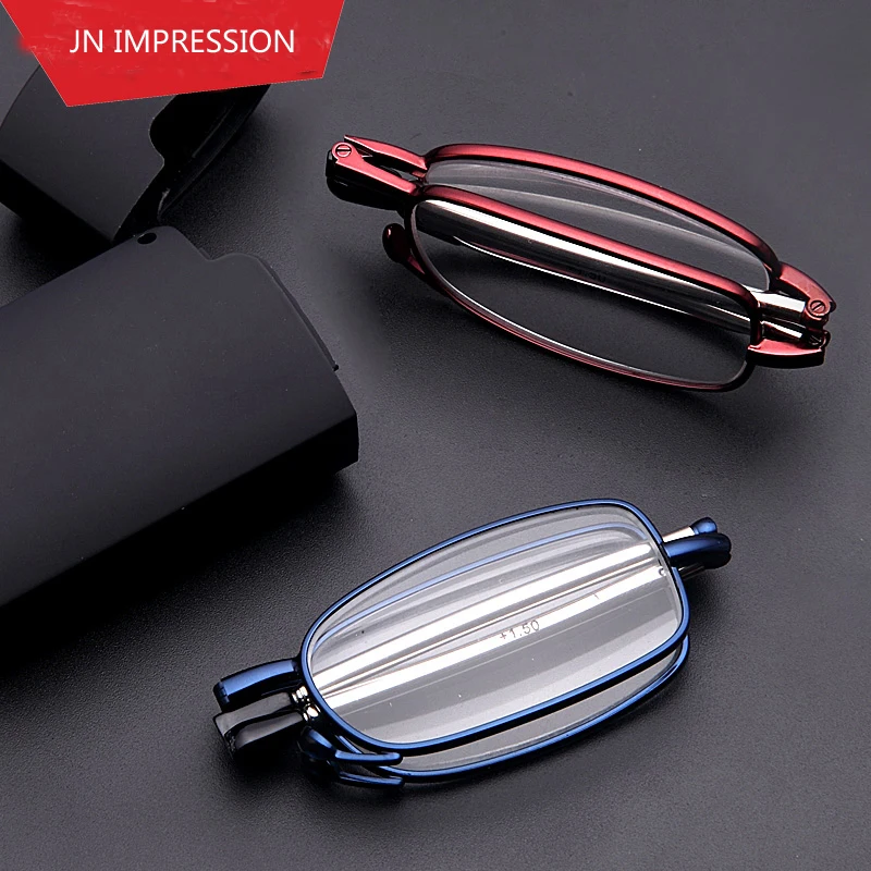 

JN IMPRESSION Brand Designer Men Women Eyeglasses Frames Folding Reading Glasses Oculos de grau diopter glasses 1 1.5 2 2.5 3