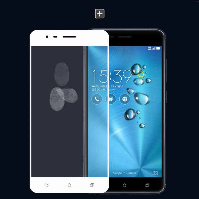 Черное полное покрытие закаленное стекло для ASUS ZenFone 3 Zoom ZE553KL Z01HDA Защитная пленка