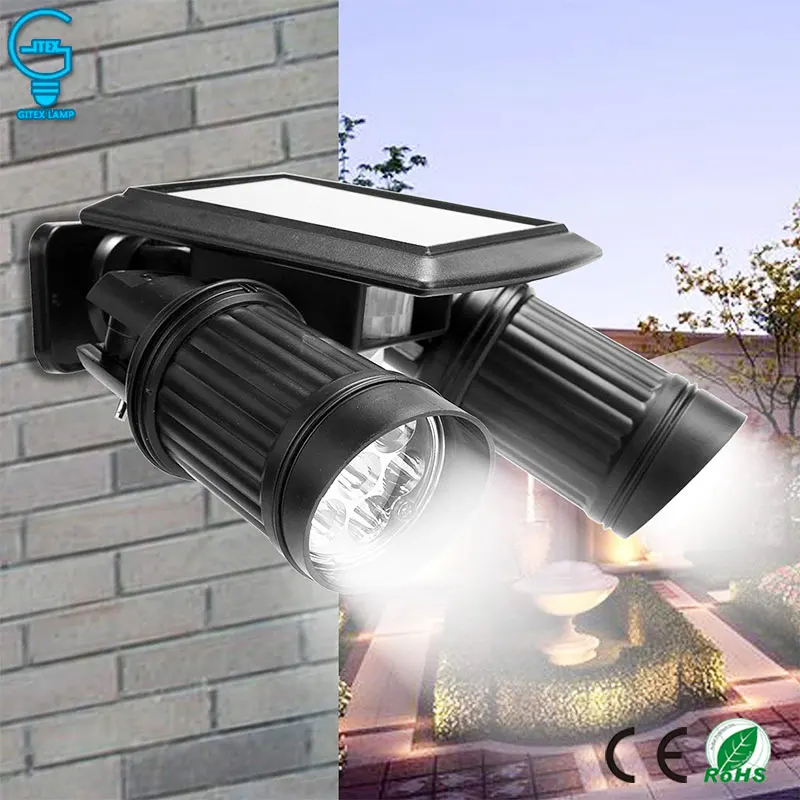 Водонепроницаемый 14 LED Солнечный Свет PIR датчик движения настенный светильник